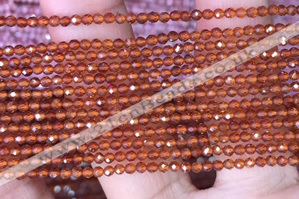 CTG1438 15.5 inches 2mm faceted round orange garnet beads wholesale