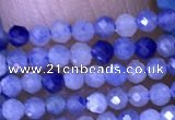 CTG1446 15.5 inches 2mm faceted round blue aventurine beads