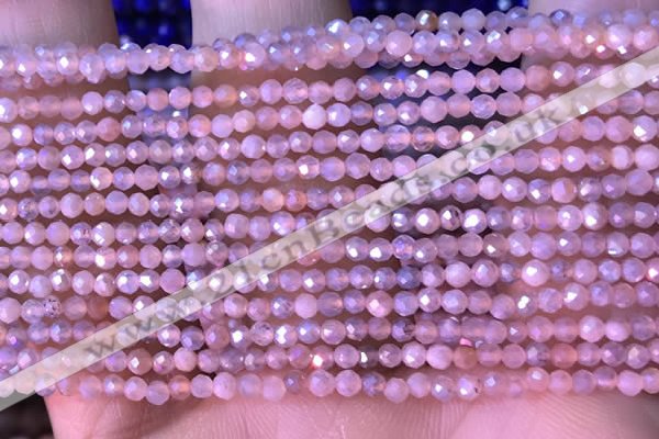 CTG1452 15.5 inches 2mm faceted round AB-color moonstone beads