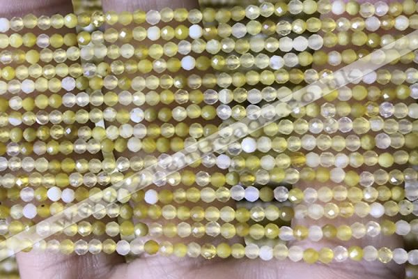 CTG1464 15.5 inches 2mm faceted round yellow opal beads