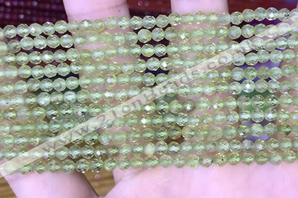 CTG1487 15.5 inches 3mm faceted round peridot gemstone beads