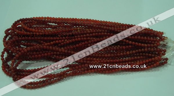 CTG15 15.5 inch 4mm round B grade tiny red agate beads wholesale