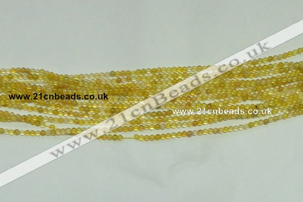 CTG151 15.5 inches 3mm round tiny yellow agate beads wholesale