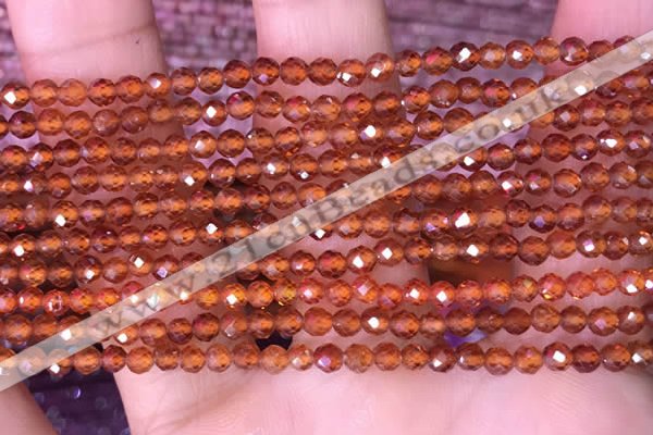 CTG1512 15.5 inches 3mm faceted round garnet beads wholesale