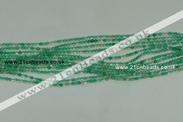 CTG152 15.5 inches 3mm round tiny green agate beads wholesale