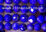 CTG1520 15.5 inches 3mm faceted round lapis lazuli beads