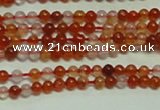 CTG153 15.5 inches 3mm round grade A tiny red agate beads wholesale