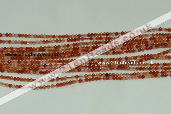 CTG153 15.5 inches 3mm round grade A tiny red agate beads wholesale