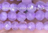 CTG1532 15.5 inches 4mm faceted round lavender amethyst beads