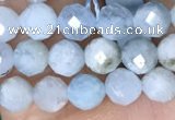 CTG1536 15.5 inches 4mm faceted round aquamarine beads wholesale