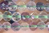 CTG1540 15.5 inches 4mm faceted round fluorite beads wholesale