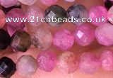 CTG1543 15.5 inches 4mm faceted round tourmaline beads wholesale