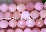 CTG1545 15.5 inches 4mm faceted round pink opal beads wholesale