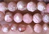 CTG1546 15.5 inches 4mm faceted round rhodochrosite beads wholesale