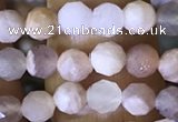 CTG1550 15.5 inches 4mm faceted round moonstone beads wholesale