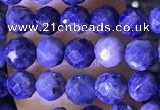 CTG1556 15.5 inches 4mm faceted round sapphire gemstone beads