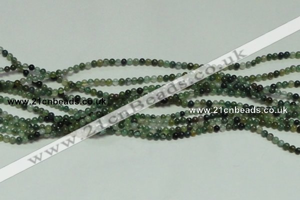 CTG156 15.5 inches 3mm round tiny moss agate beads wholesale