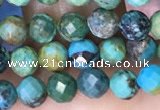 CTG1561 15.5 inches 4mm faceted round turquoise beads wholesale