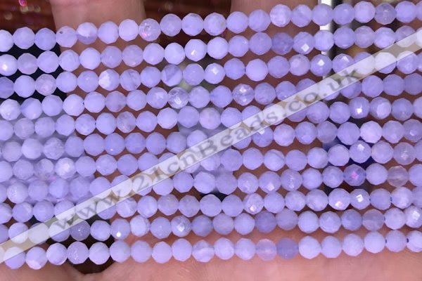 CTG1605 15.5 inches 3.8mm faceted round tiny blue lace agate beads