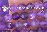 CTG1623 15.5 inches 3mm faceted round tiny amethyst beads