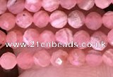 CTG1633 15.5 inches 3mm faceted round tiny rhodochrosite beads