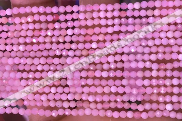 CTG1634 15.5 inches 2.5mm faceted round tiny pink opal beads