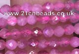 CTG1639 15.5 inches 2.5mm faceted round tiny pink tourmaline beads