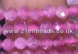 CTG1640 15.5 inches 3mm faceted round tiny pink tourmaline beads