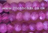 CTG1642 15.5 inches 3*4mm faceted rondelle tiny pink tourmaline beads