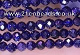 CTG1666 15.5 inches 2mm faceted round tiny blue goldstone beads