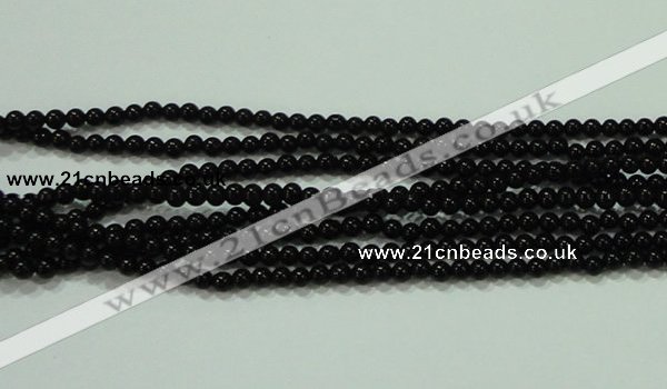 CTG17 15.5 inches 2mm round A grade tiny black agate beads