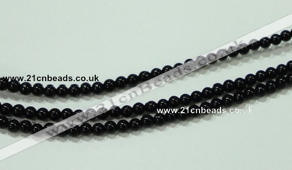 CTG18 15.5 inches 3mm round A grade tiny black agate beads