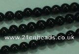 CTG19 15.5 inches 3mm round B grade tiny black agate beads