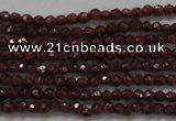 CTG201 15.5 inches 2.5mm faceted round tiny red garnet beads