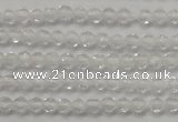 CTG202 15.5 inches 3mm faceted round tiny white crystal beads