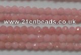 CTG203 15.5 inches 3mm faceted round tiny Chinese pink opal beads