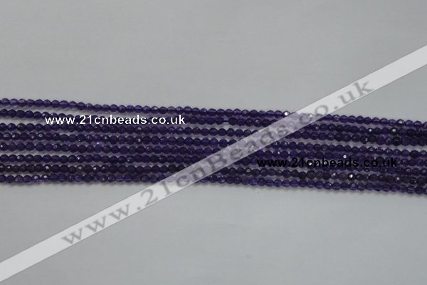 CTG205 15.5 inches 3mm faceted round tiny amethyst gemstone beads