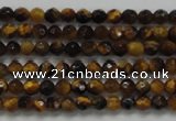 CTG207 15.5 inches 3mm faceted round tiny yellow tiger eye beads