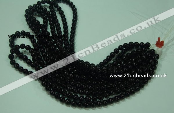 CTG21 15.5 inches 6mm round B grade black agate beads wholesale