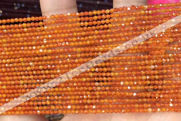 CTG2108 15 inches 2mm faceted round tiny quartz glass beads