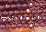 CTG2109 15 inches 2mm faceted round tiny red garnet beads