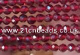 CTG2112 15 inches 2mm faceted round tiny quartz glass beads