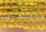 CTG2120 15 inches 2mm,3mm faceted round yellow agate gemstone beads