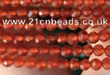 CTG2121 15 inches 2mm,3mm faceted round red agate gemstone beads