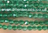 CTG2122 15 inches 2mm,3mm faceted round green agate gemstone beads