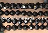 CTG2126 15 inches 2mm,3mm & 4mm faceted round black agate gemstone beads