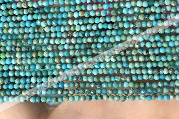 CTG2129 15 inches 2mm,3mm faceted round synthetic turquoise beads