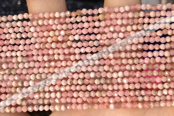 CTG2139 15 inches 2mm,3mm faceted round rhodochrosite gemstone beads