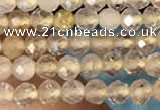 CTG2143 15 inches 2mm,3mm faceted round golden rutilated quartz beads