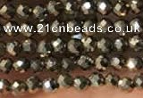 CTG2146 15 inches 2mm,3mm & 4mm faceted round pyrite gemstone beads